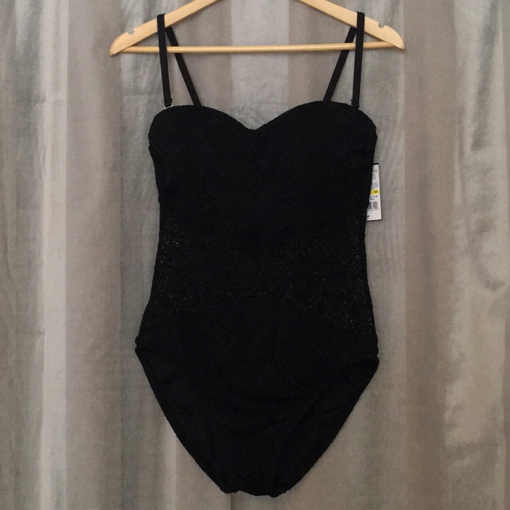 Black Kenneth Cole one piece bathing suit. Size M